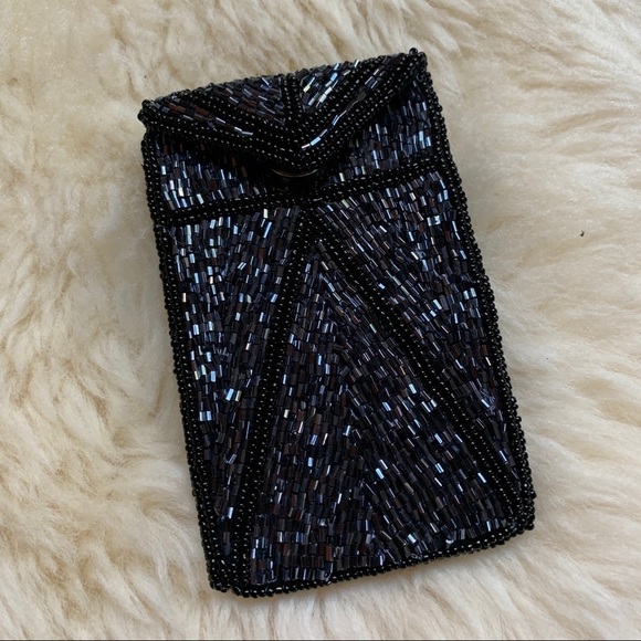 Beaded 💕Coin Jewelry Pouchette Purse Snap Button - Picture 1 of 5